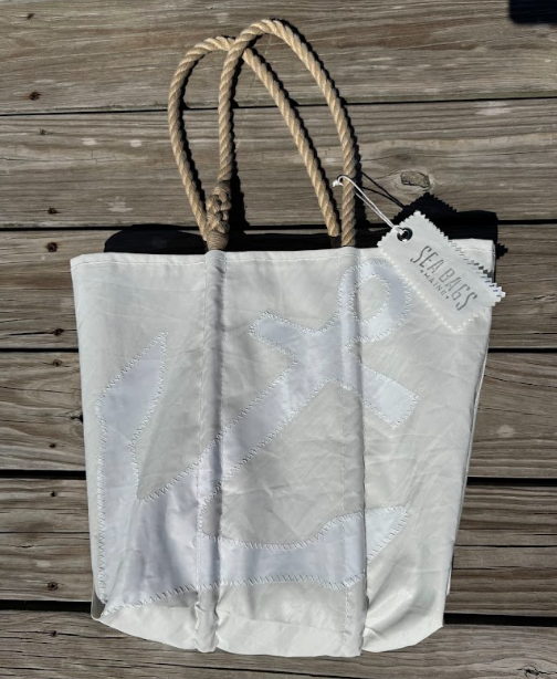 Sea Bag - White Anchor Tote