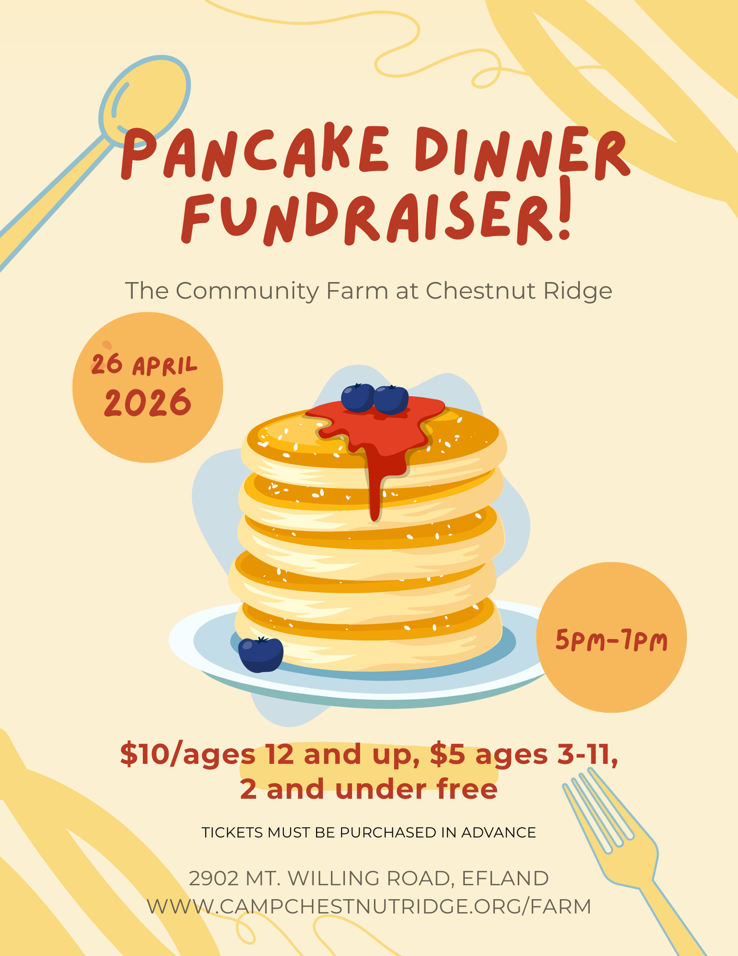 Pancake Dinner Ticket - ages 3-11